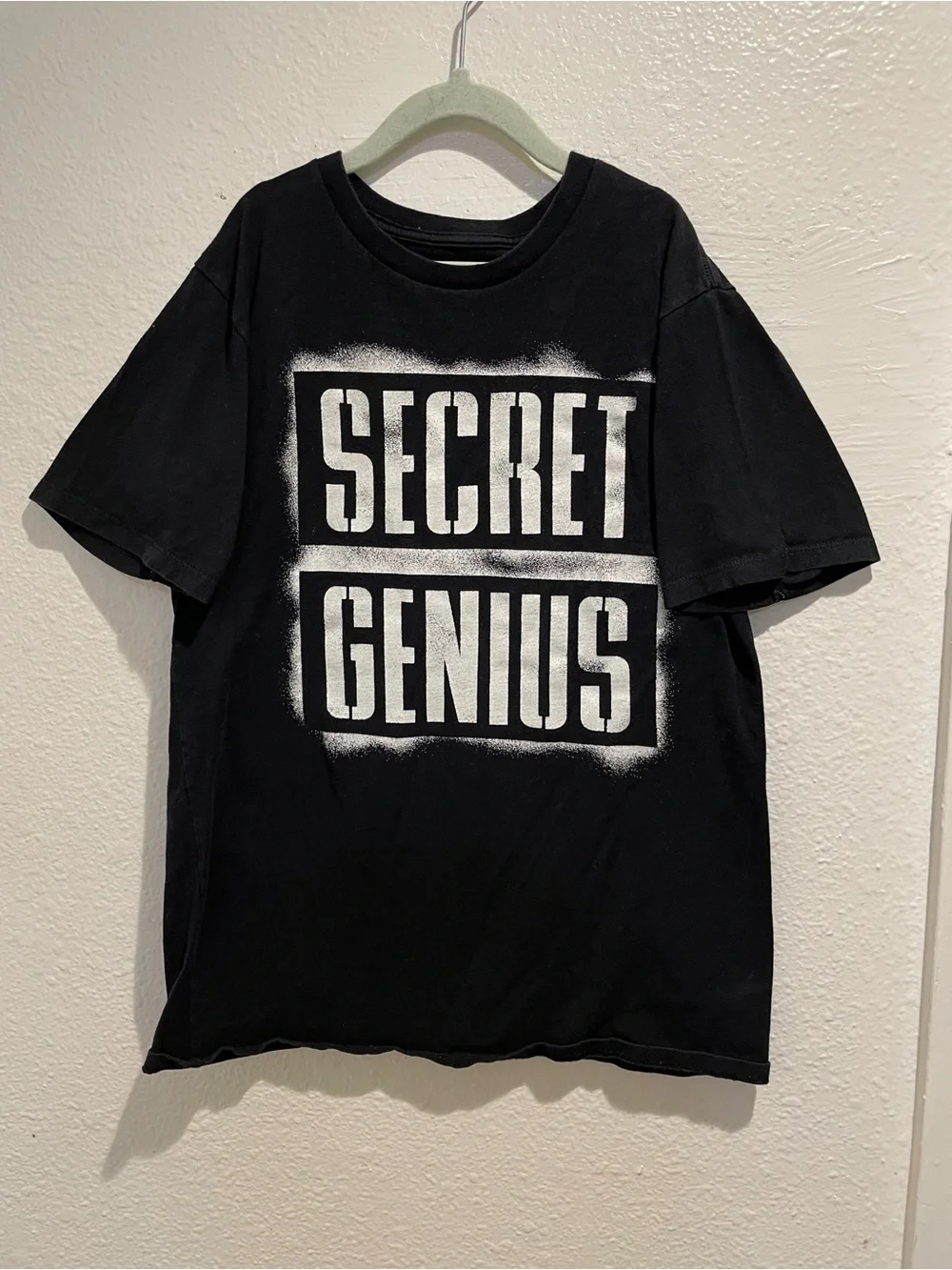 The Children's Place Boys Large 10/12 Secret Genius Black Graphic T-Shirt Tee